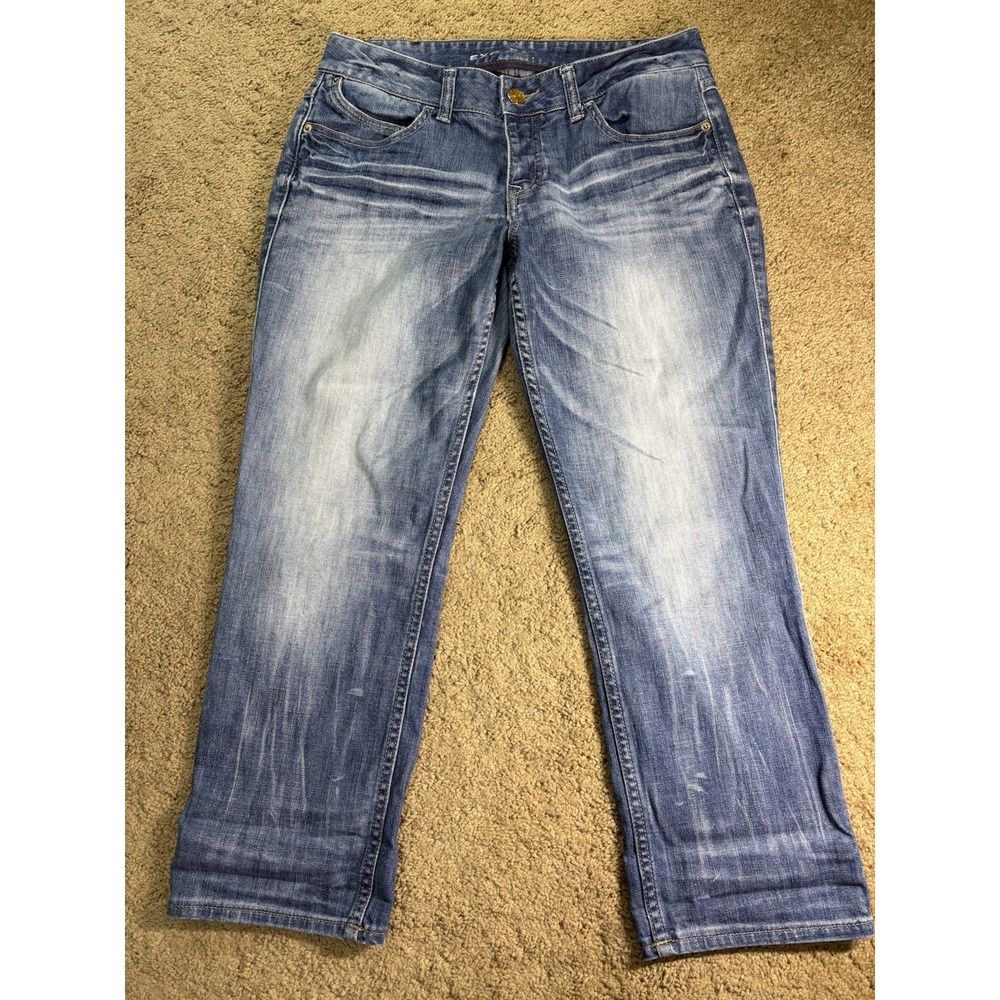 Express Jeans Women 6 Button Fly Straight Leg Low Rise Casual Vintage